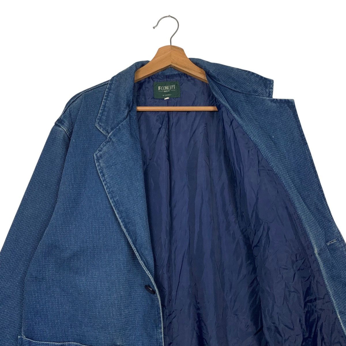 Vintage 90's F.CONCEPT Blue Indigo Blazer Casual Jacket #2741-C123 Size US M / EU 48-50 / 2 - 9 Thumbnail