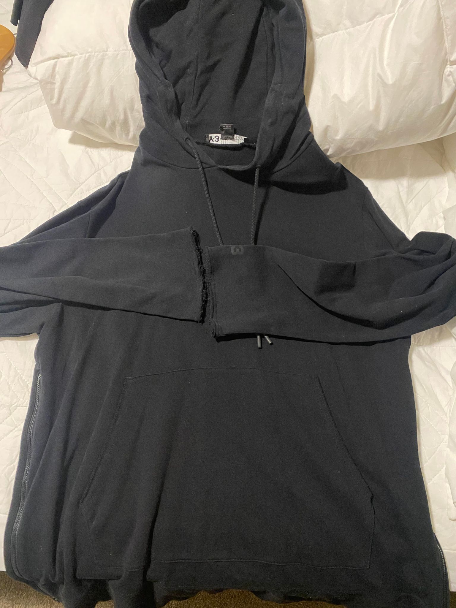 image of Y-3 X Adidas Zip Hoodie in Black, Men's (Size Large)