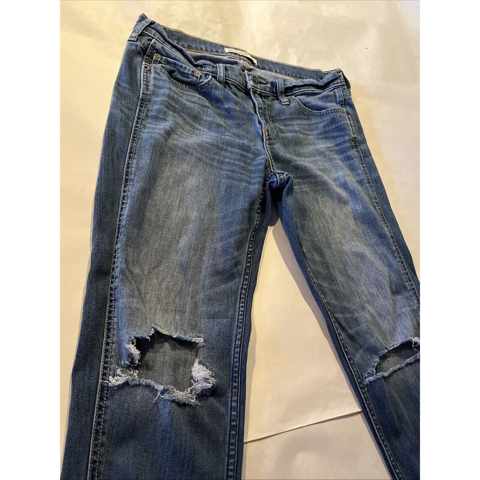 Abercrombie & Fitch Abercrombie & Fitch Womens 30x25 Jeans Blue Denim Distressed Size 30" / US 8 / IT 44 - 15 Thumbnail