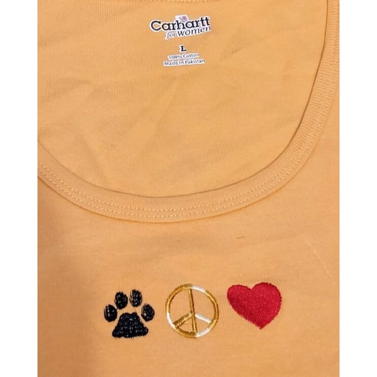 Carhartt Carhartt Shirt Womens L Orange Tank Top Sleeveless Workwear V-Neck Size L / US 10 / IT 46 - 3 Thumbnail