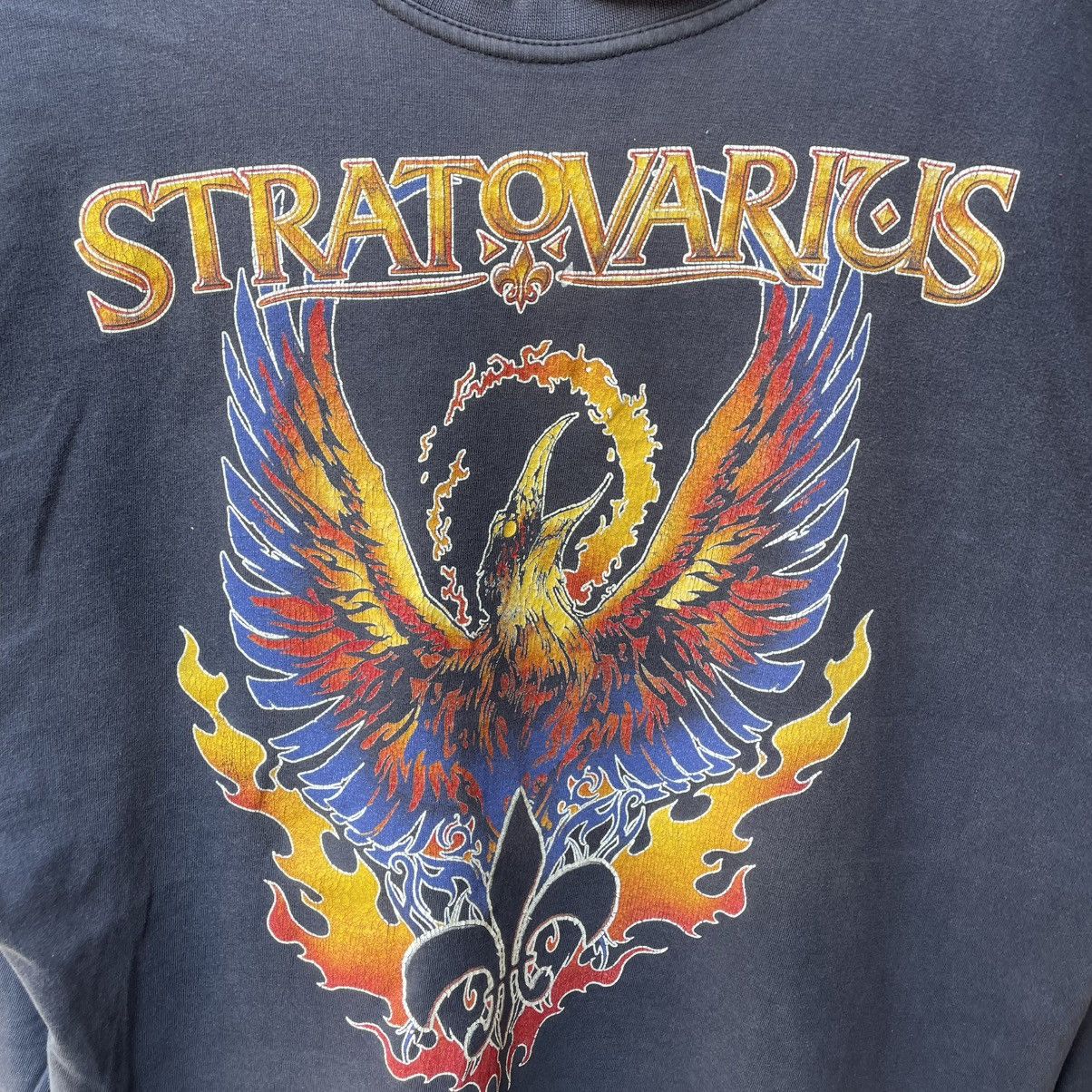 Band Tees 🔥Vintage 90s Stratovarius Power Metal Band Distress Tee Size US L / EU 52-54 / 3 - 7 Thumbnail