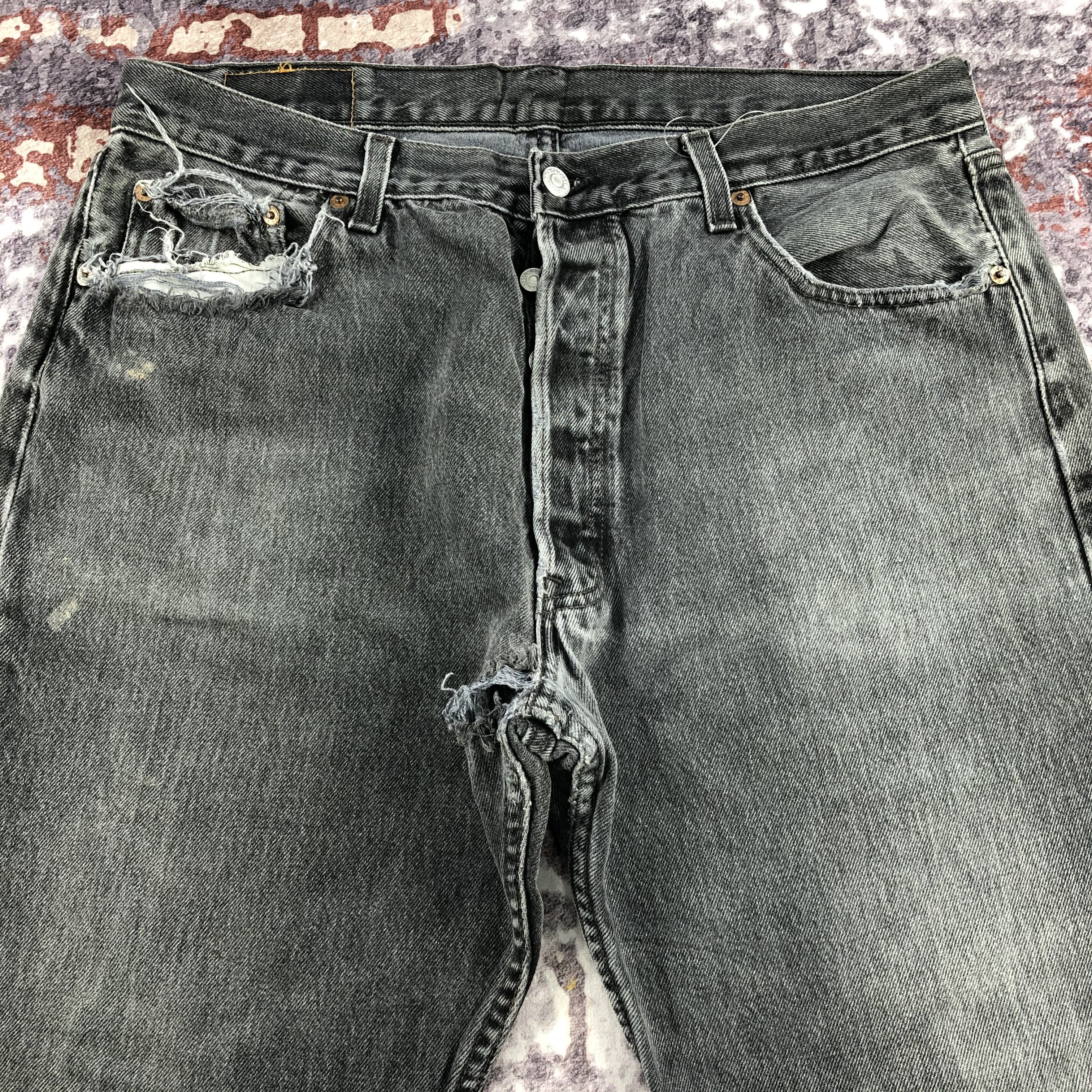 Levi's Vintage 90s Distress Levis 501 Jeans-JM2102 Size US 35 - 3 Thumbnail