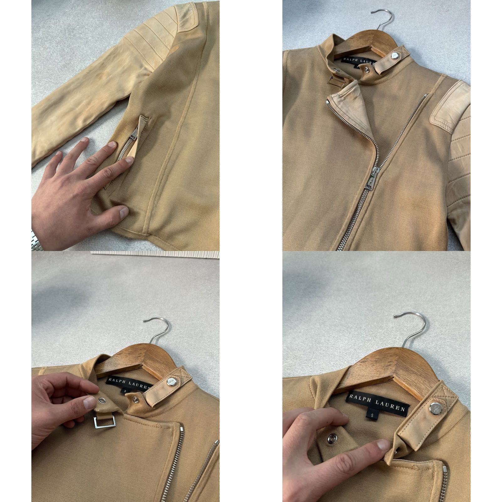 Ralph Lauren VINTAGE Ralph Lauren Leather Biker Jacket Womens Beige Size S Size S / US 4 / IT 40 - 9 Thumbnail