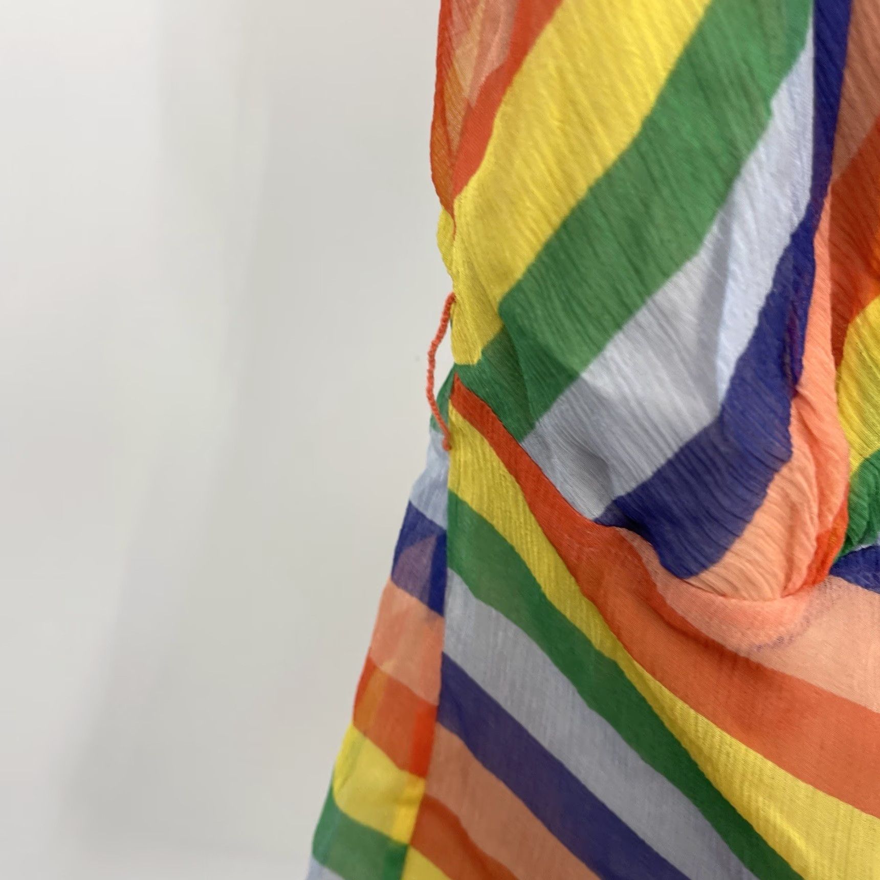 Tibi Tibi Blouse Shirt Women 0 Camisole Spaghetti Strap V-Neck Silk Rainbow Striped Bohemian Colorful Sleeveless Size XS / US 0-2 / IT 36-38 - 7 Thumbnail