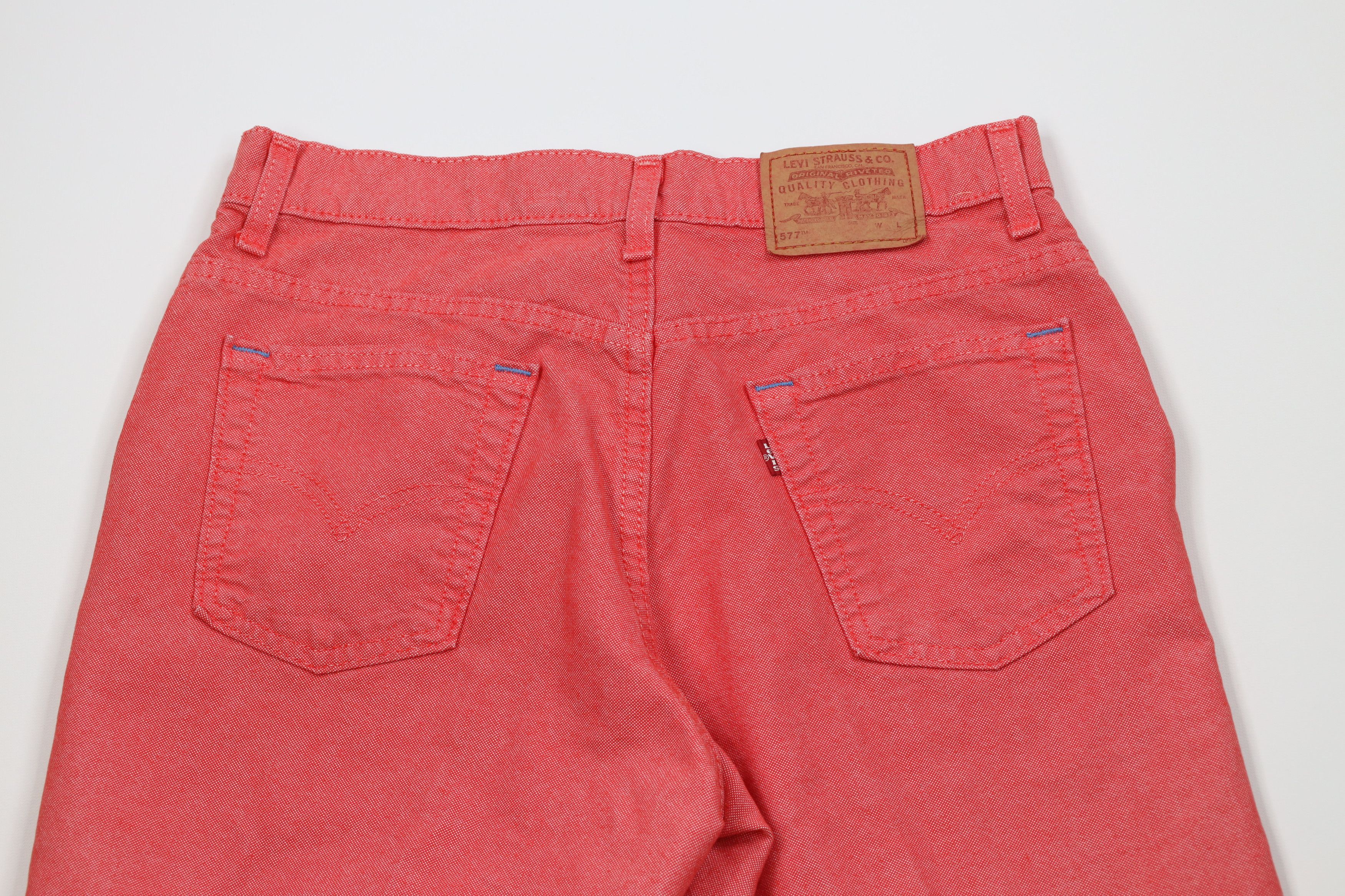 Levi's Vintage Y2K 2002 Levis 577 Capris Pants Salmon Pink USA Size 32" / US 10 / IT 46 - 10 Thumbnail