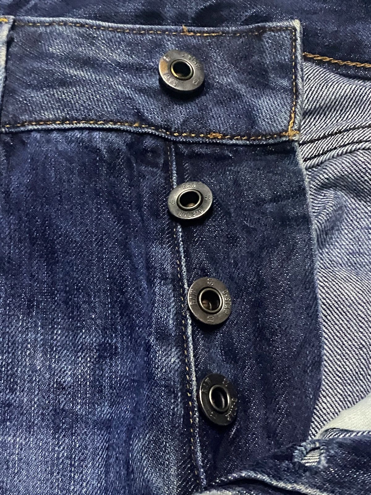 G-Star Vintage G Star Raw Denim Blue Wash Distressed Straight Jeans Size US 29 - 12 Thumbnail