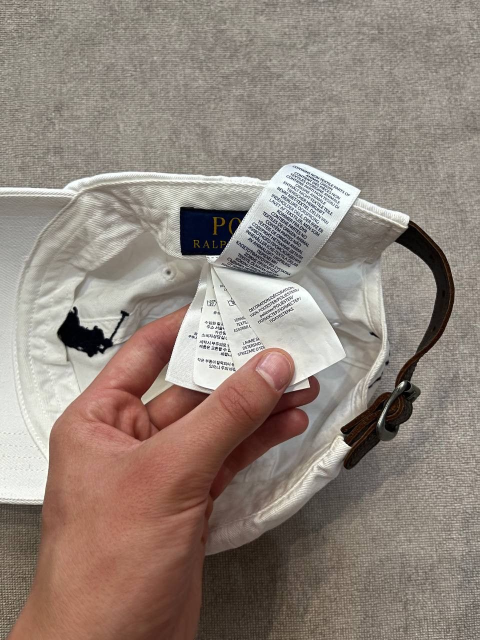 Polo Ralph Lauren Ralph Lauren #3 Big Pony White Cap Embroidery Leather Strap Size ONE SIZE - 6 Thumbnail