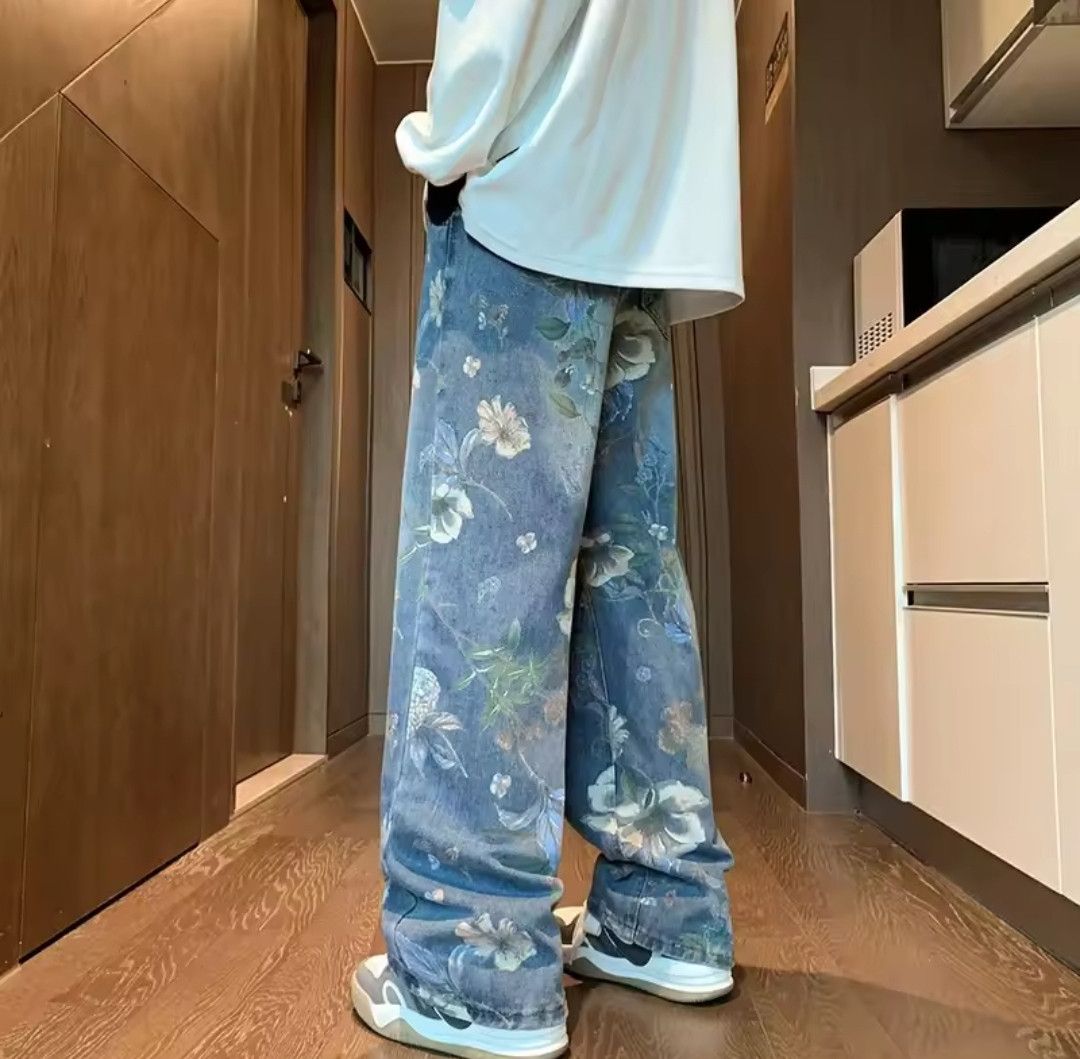 Japanese Brand × Vintage Autumn Floral Vintage Denim Pants Size US 32 / EU 48 - 2 Thumbnail