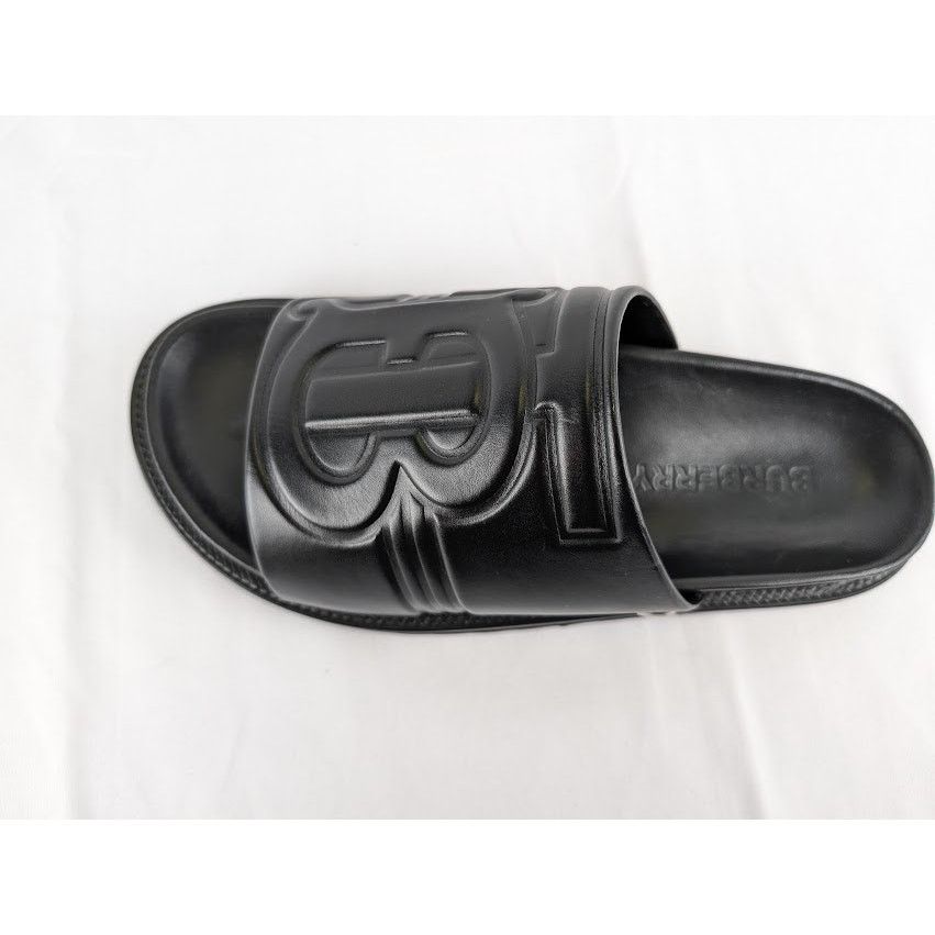 Burberry o1rshd1 Leather Embossed TB Monogram Slides in Black Size US 8 / EU 41 - 5 Thumbnail