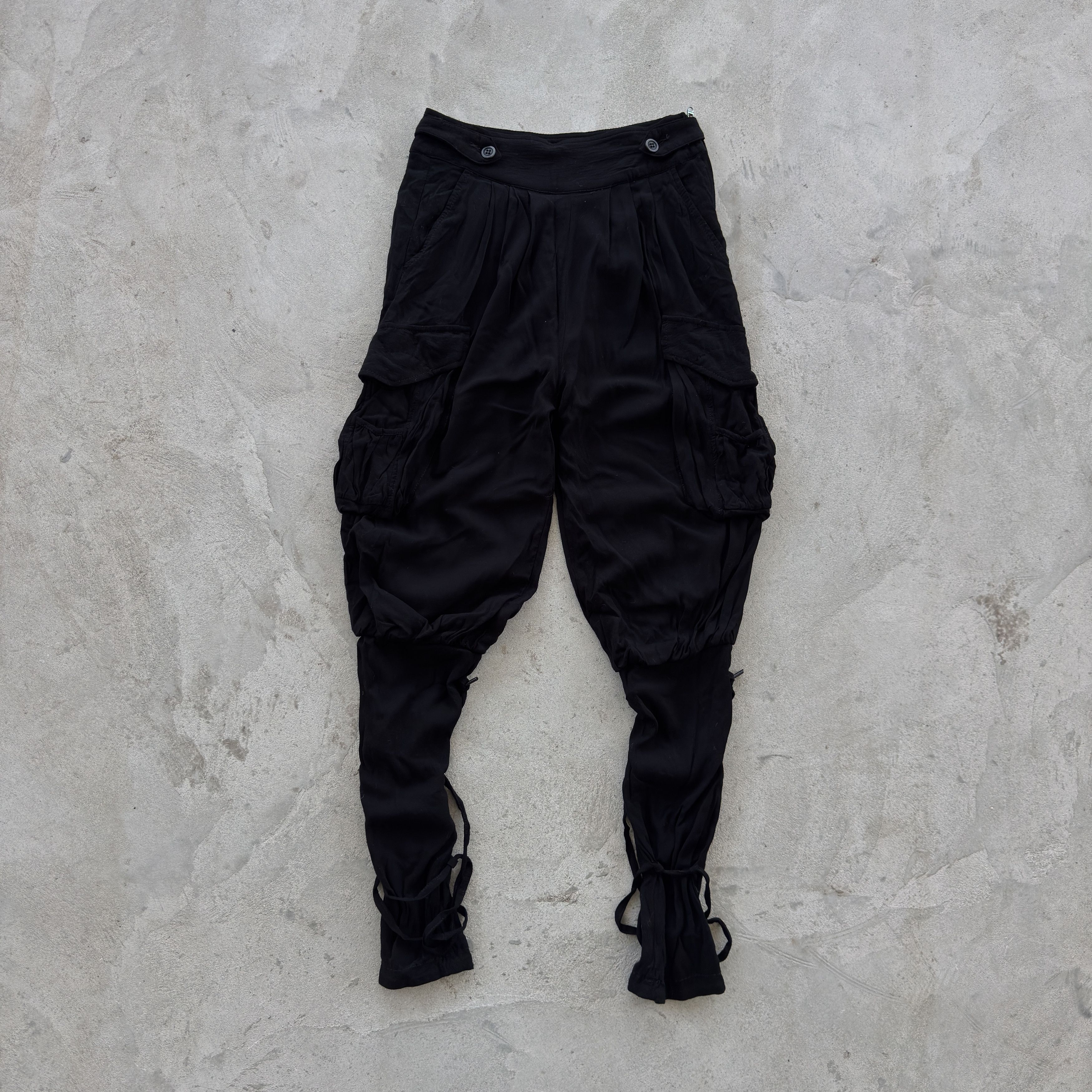 Diesel Diesel Drop Crotch Cargo Pants Lace Up Leg Techwear Gothic Size 25" / US 0 / IT 36 - 1 Thumbnail