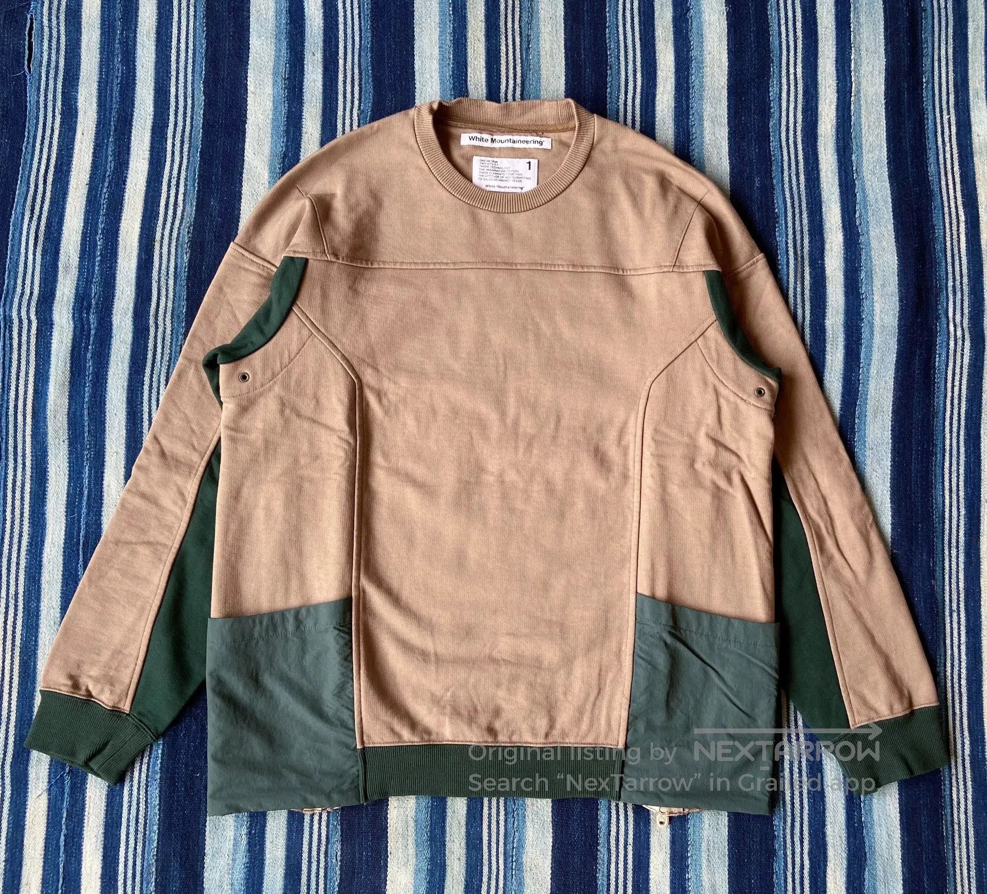 White Mountaineering contrasted sweat shirt with functional pockets. Size US S / EU 44-46 / 1 - 1 Thumbnail
