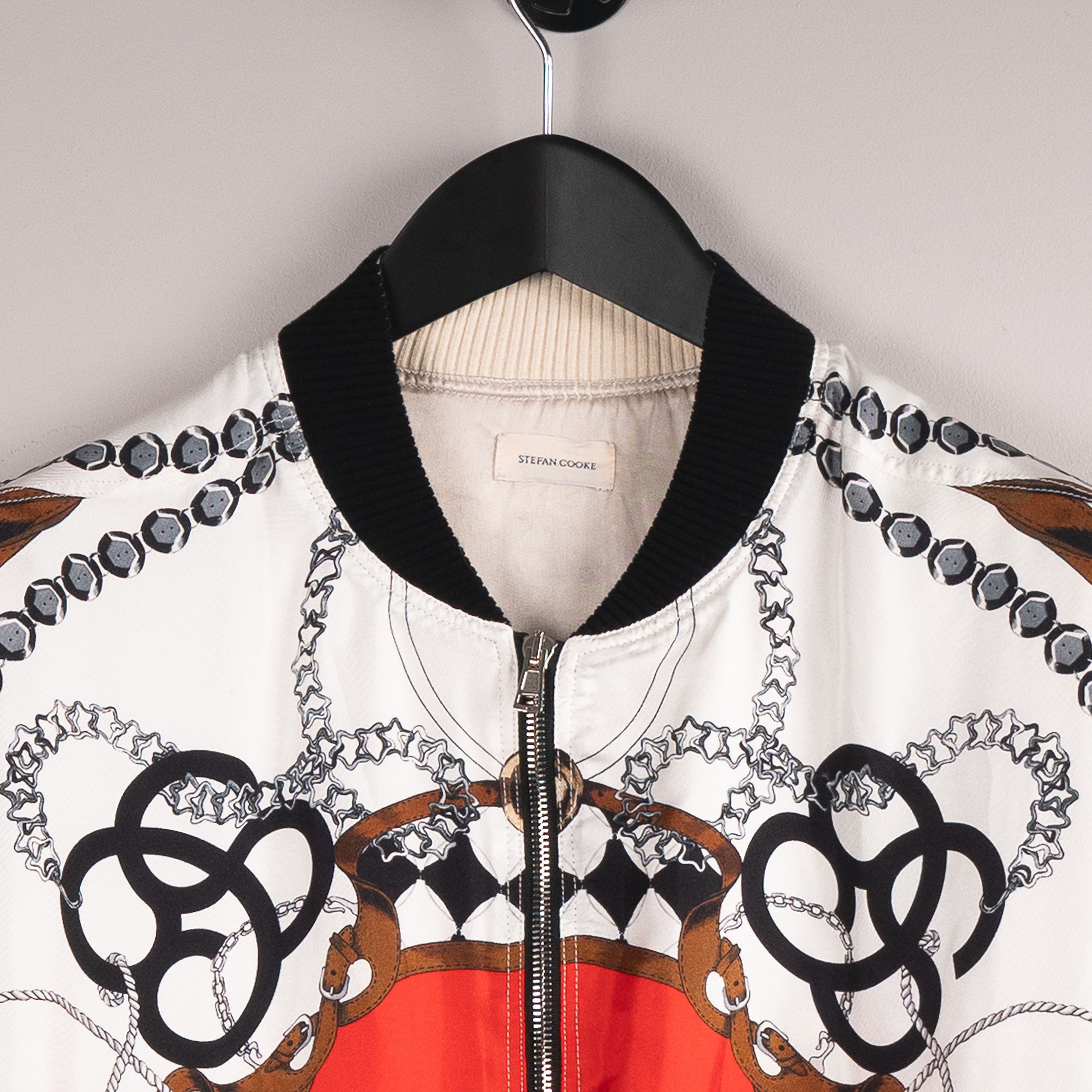 Stefan Cooke Stefan Cooke SS23 Printed Silk Bomber Jacket White Size US L / EU 52-54 / 3 - 9 Thumbnail