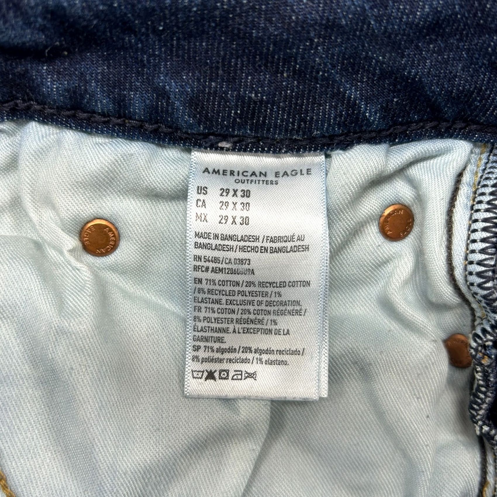 American Eagle Outfitters American Eagle Jeans Mens 29x30 Blue Slim Denim Aiflex Plus Relaxed Straight 5-Pocket Logo Size US 29 - 5 Thumbnail