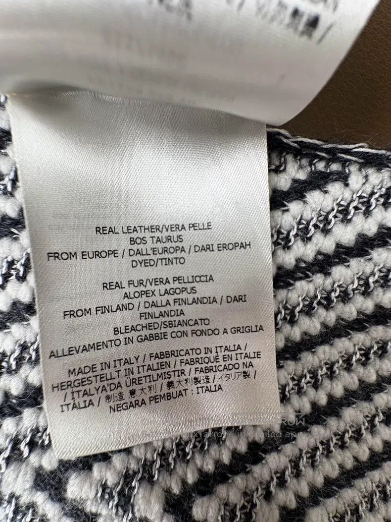 Fendi Fendi size 180*38 cm Black and white monogrammed cashmere s Size ONE SIZE - 7 Thumbnail