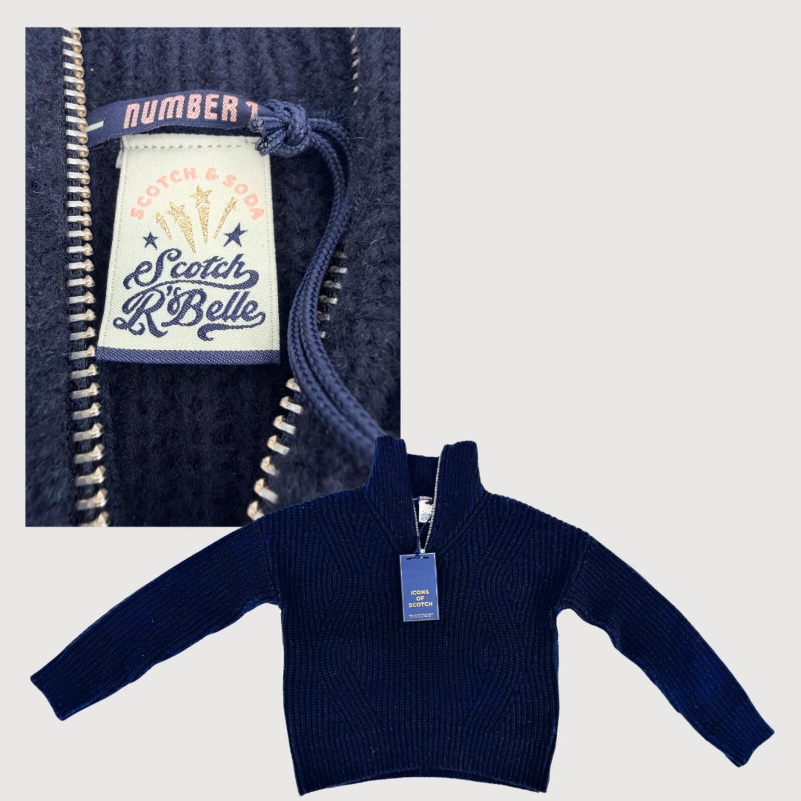 Scotch & Soda NWT Scotch R’Belle Girls Chunky Knit Sweater 7/8 Size ONE SIZE - 1 Thumbnail