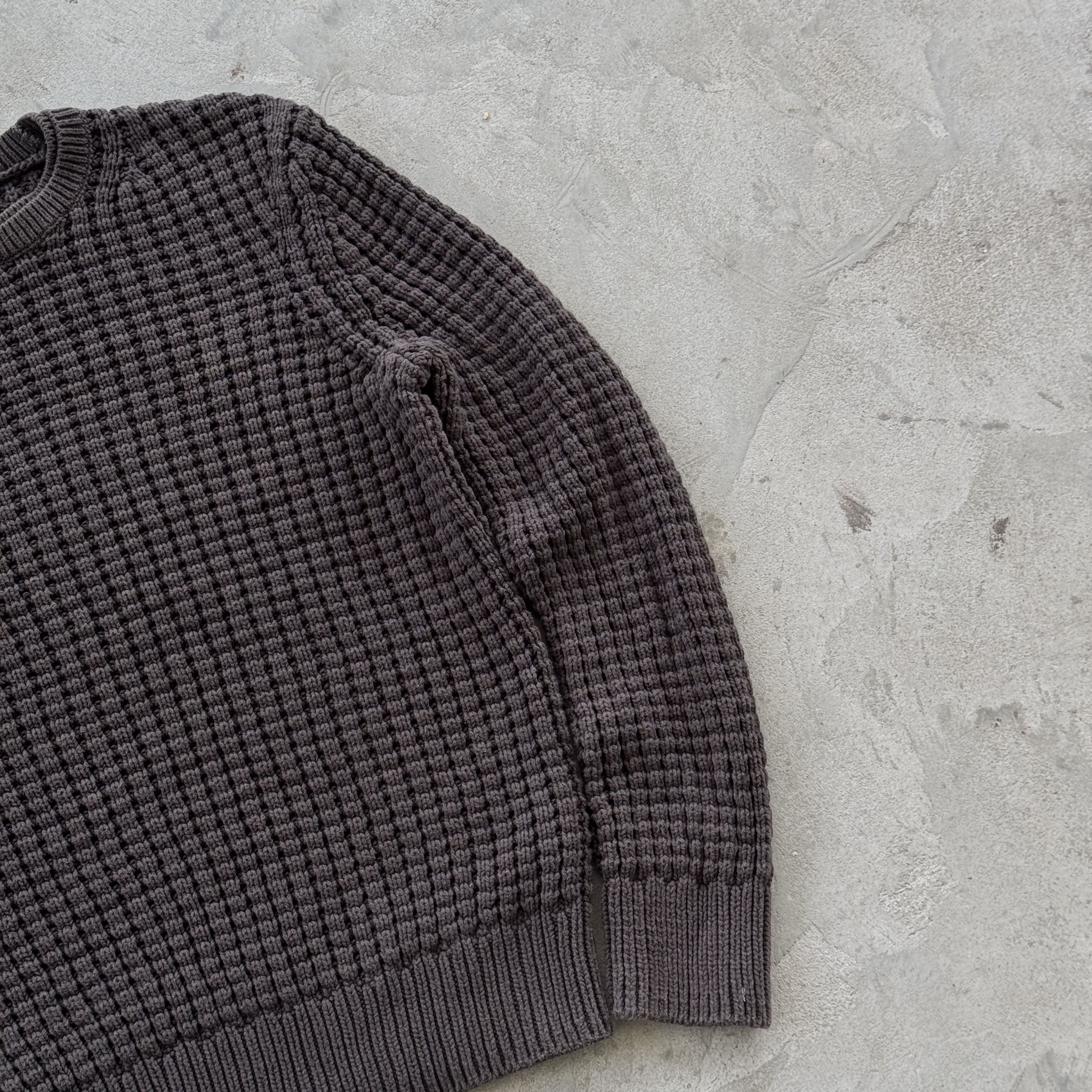 Allsaints AllSaints Waffle Knit Sweater Dark Brown Crewneck Size M Size US M / EU 48-50 / 2 - 2 Thumbnail