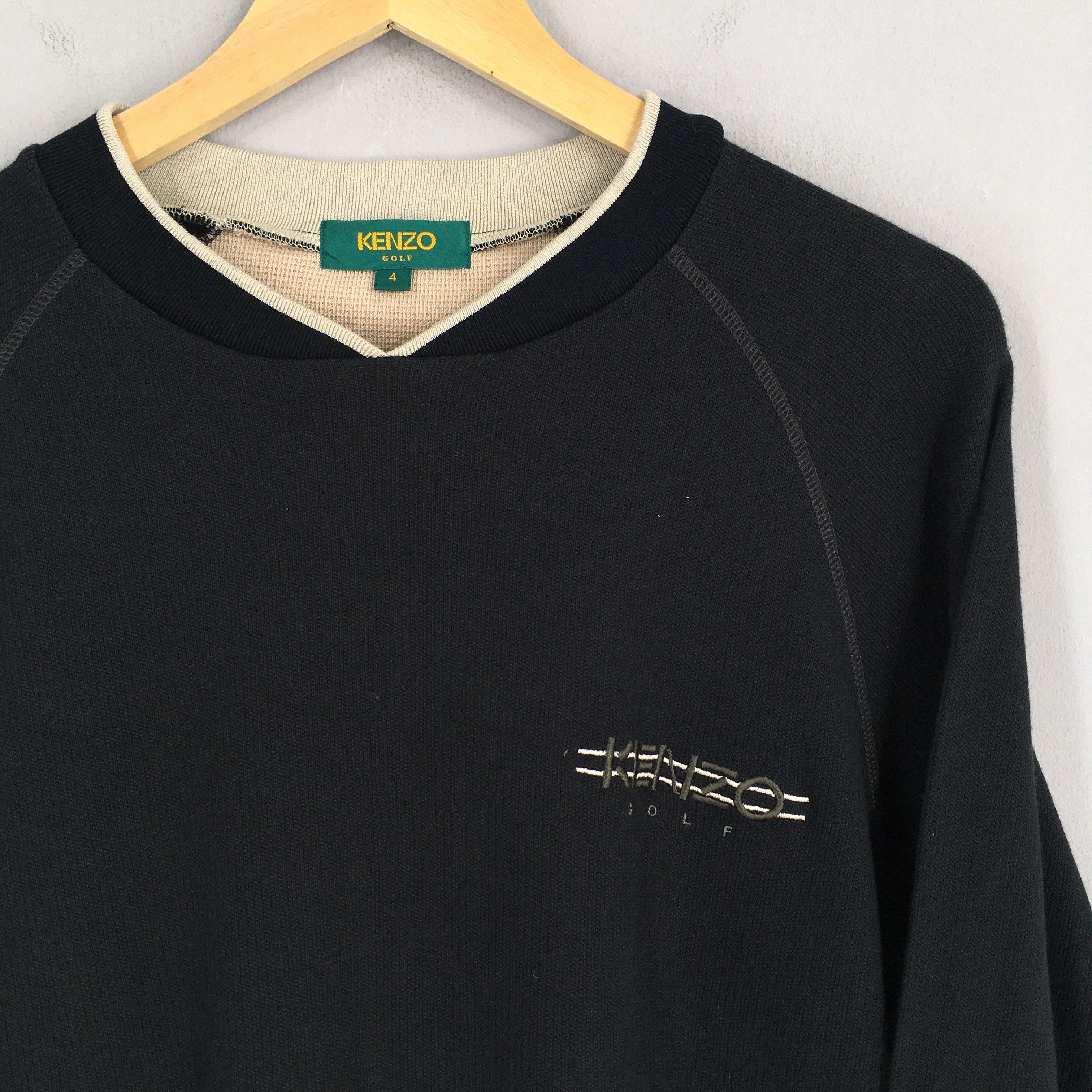 Kenzo × Vintage Vintage Kenzo Golf Black Sweater Large Size US L / EU 52-54 / 3 - 2 Thumbnail