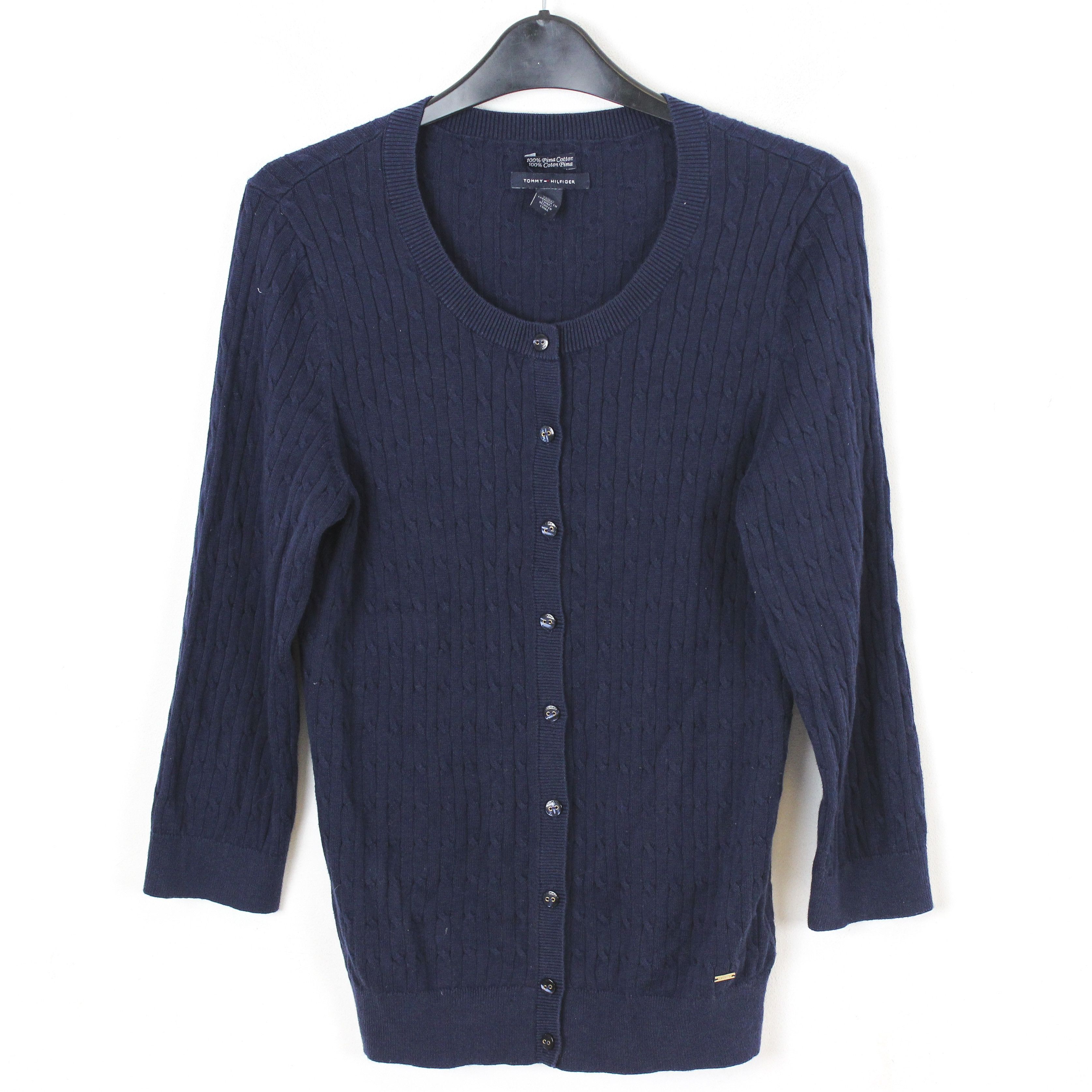 Tommy Hilfiger Womens M Cardigan Sweater Jumper Cable Knit Button Up Jacket Size M / US 6-8 / IT 42-44 - 1 Thumbnail