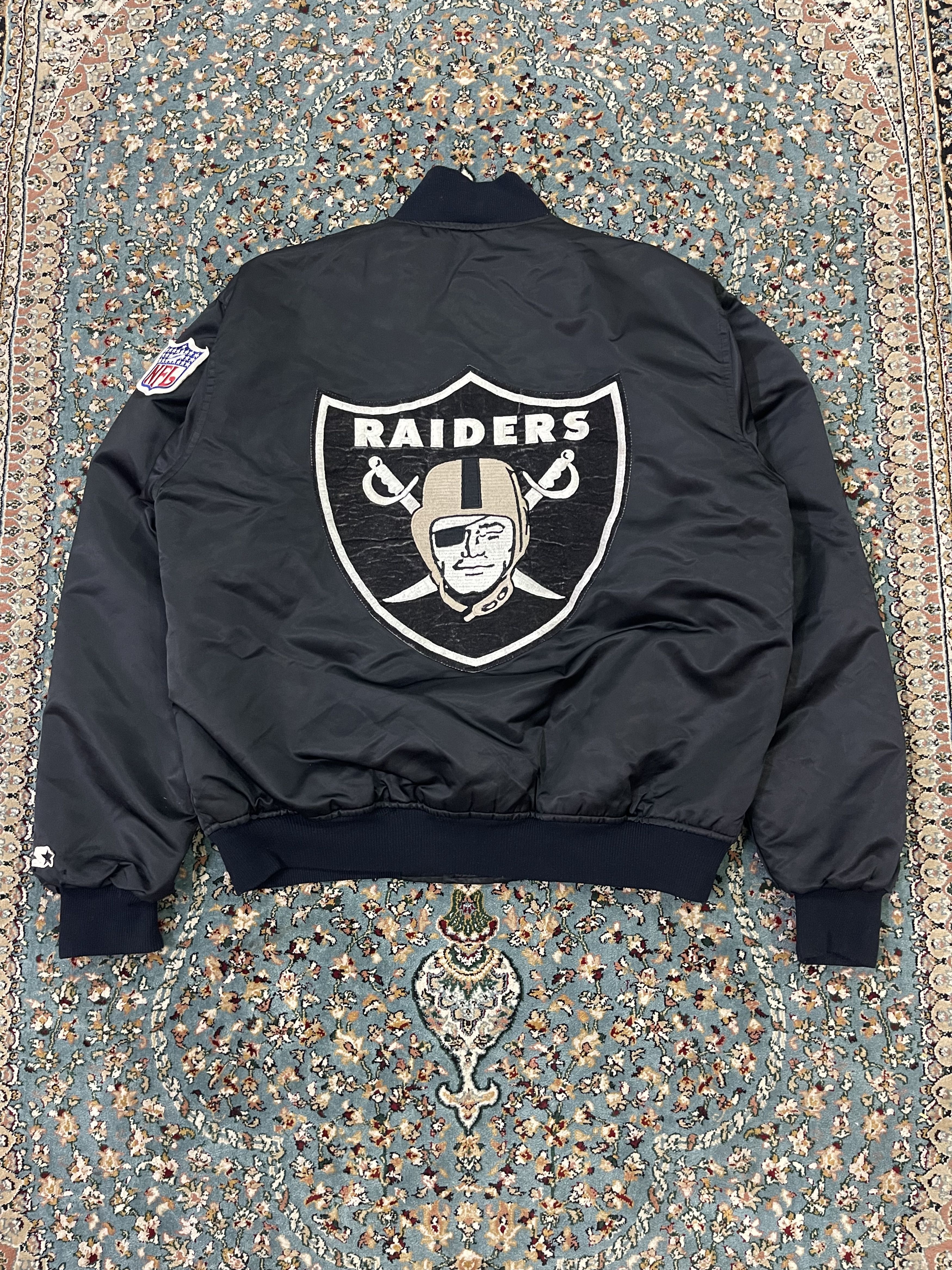 NFL × Vintage Vtg 90s Rare Oakland Raiders Satin Jacket Size US L / EU 52-54 / 3 - 1 Thumbnail