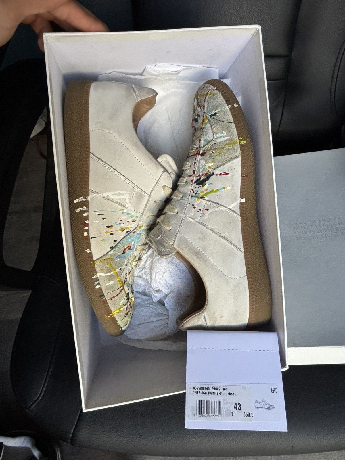 Maison Margiela Maison Margiela GAT Replica Paint Splatter White Size US 10 / EU 43 - 1 Thumbnail