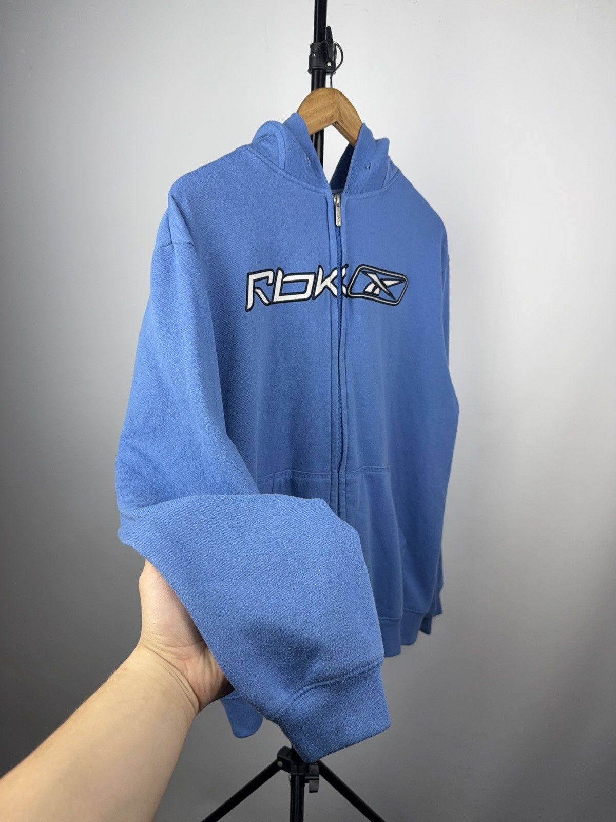 Reebok × Vintage Vintage 00s RBK Reebok Logo Zip Hoodie Y2K Blue Size US M / EU 48-50 / 2 - 7 Thumbnail