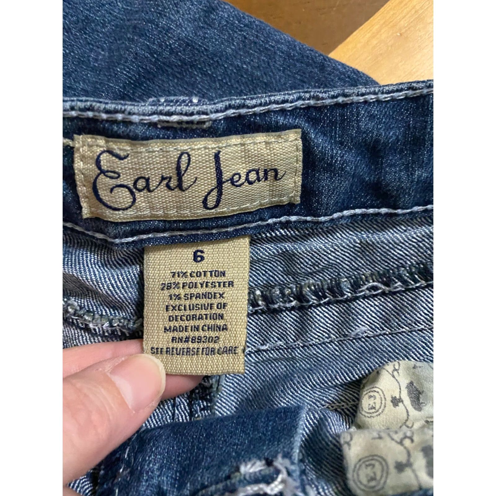 Vintage Earl Jean Womens Slim Boot Cut Jeans Embellished Flap Pockets Size 6 Size 28" / US 6 / IT 42 - 6 Thumbnail