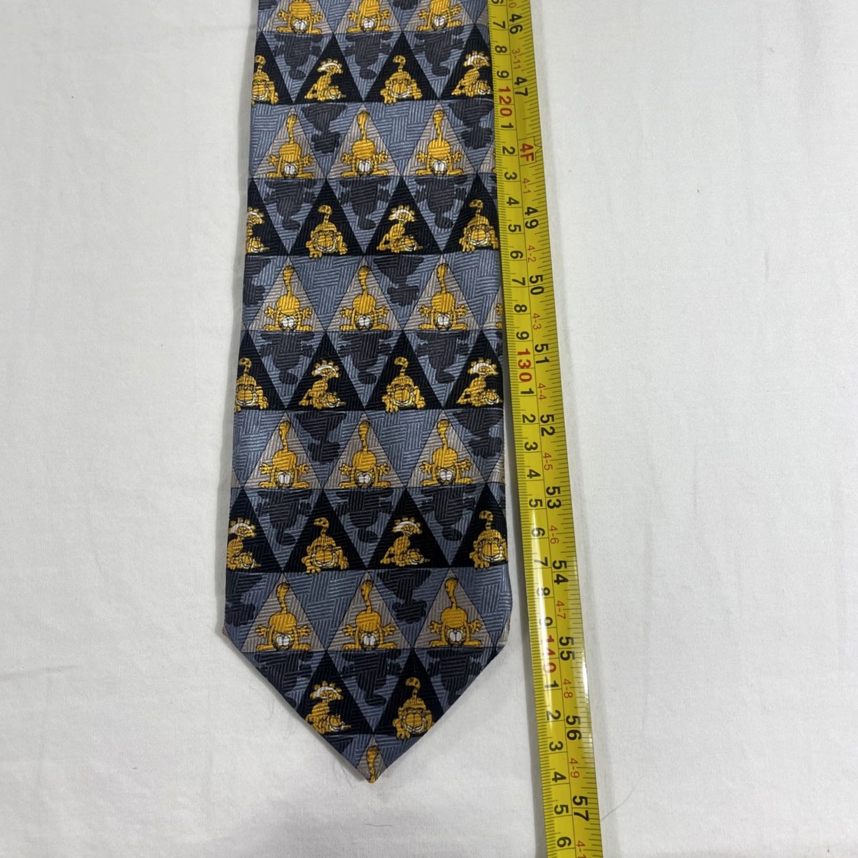 Vintage VINTAGE Garfield Neck Tie 58" Keith Daniels Neckwear AOP 100% Silk 90s Tie Men Blue Garfield 1990s Silk Designer Fashion Mens Size ONE SIZE - 3 Thumbnail