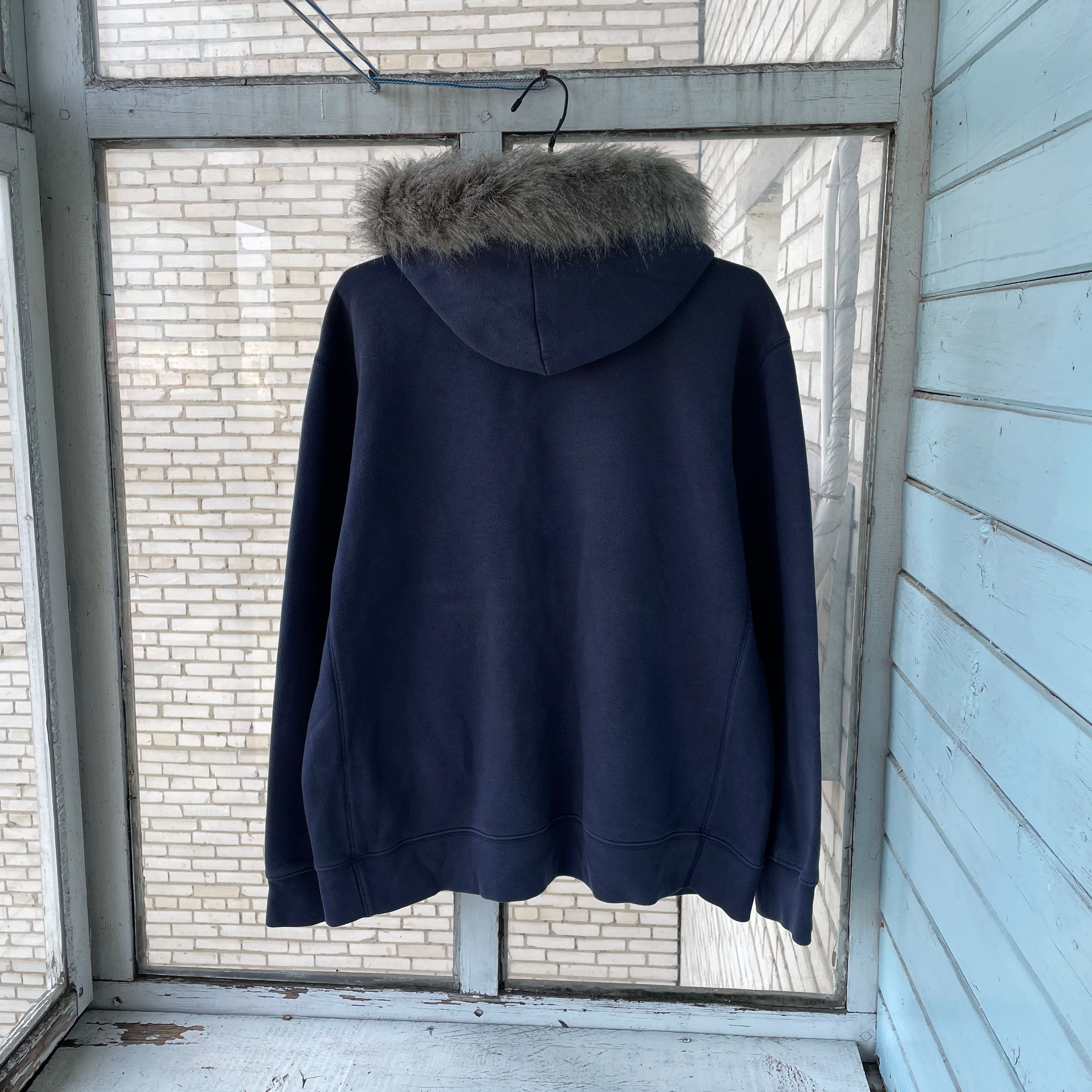 Nike × Vintage 00s Vintage Nike hoodie Custom Fur y2k opium grunge Size US L / EU 52-54 / 3 - 10 Thumbnail