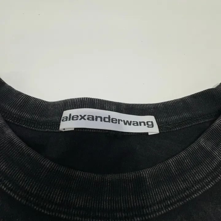 Alexander Wang Alexander Wang SS22 Cropped Gray Logo T-Shirt - Size S / US 4 / IT 40 - 4 Thumbnail