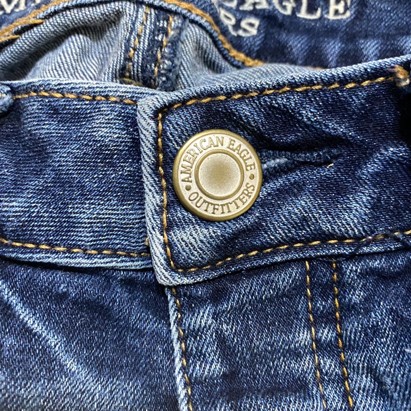 American Eagle Outfitters VINTAGE American Eagle Outfitters Jeans Womens 0 Blue Denim Dark Wash Cropped 90s Stretch Low Rise 5-Pocket Regular Size 25" / US 0 / IT 36 - 6 Thumbnail