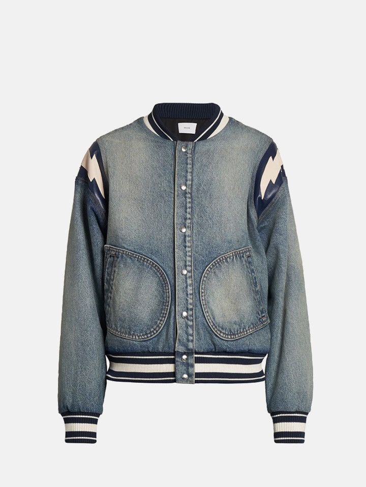 Rhude RHUDE Denim Lightning Varsity Jack Multiple Sizing Available Size US XL / EU 56 / 4 - 1 Thumbnail