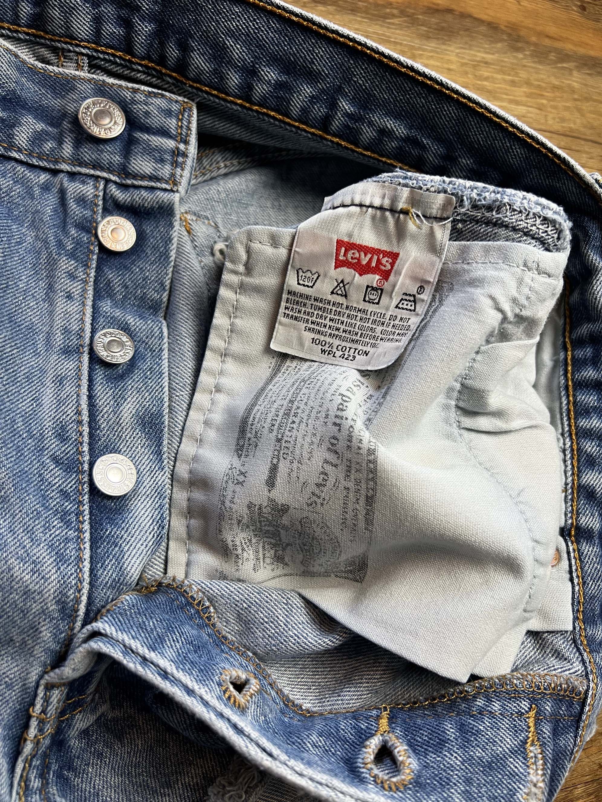 Levi's Vintage Clothing Vintage 1990's Levi's 501 Cut Off Blue Jean Short Shorts Size 33" - 5 Thumbnail