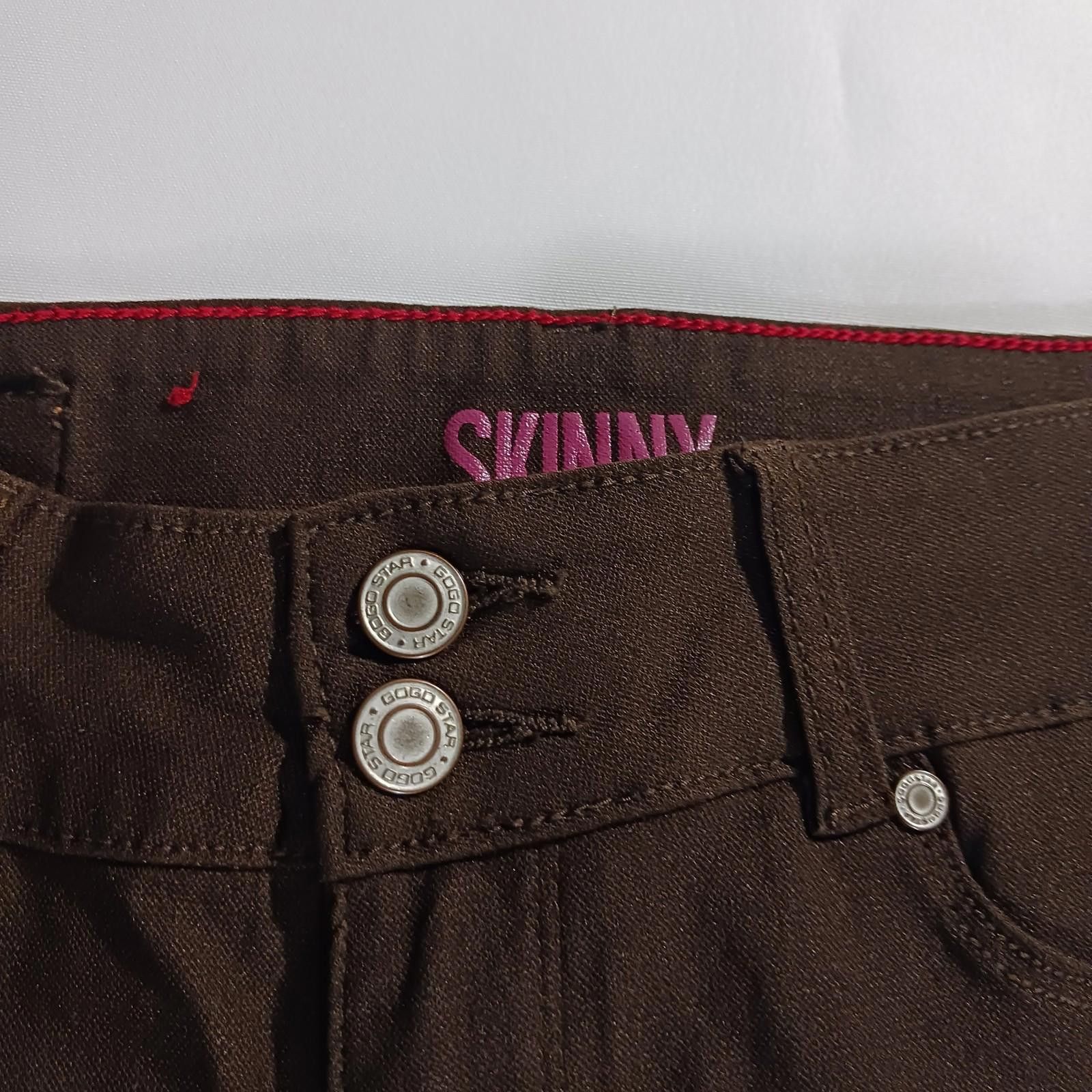 Other GoGo Star Mid-Rise Women's Brown Stretch Skinny Jeans Size L Size 36" / US 14 / IT 50 - 6 Thumbnail