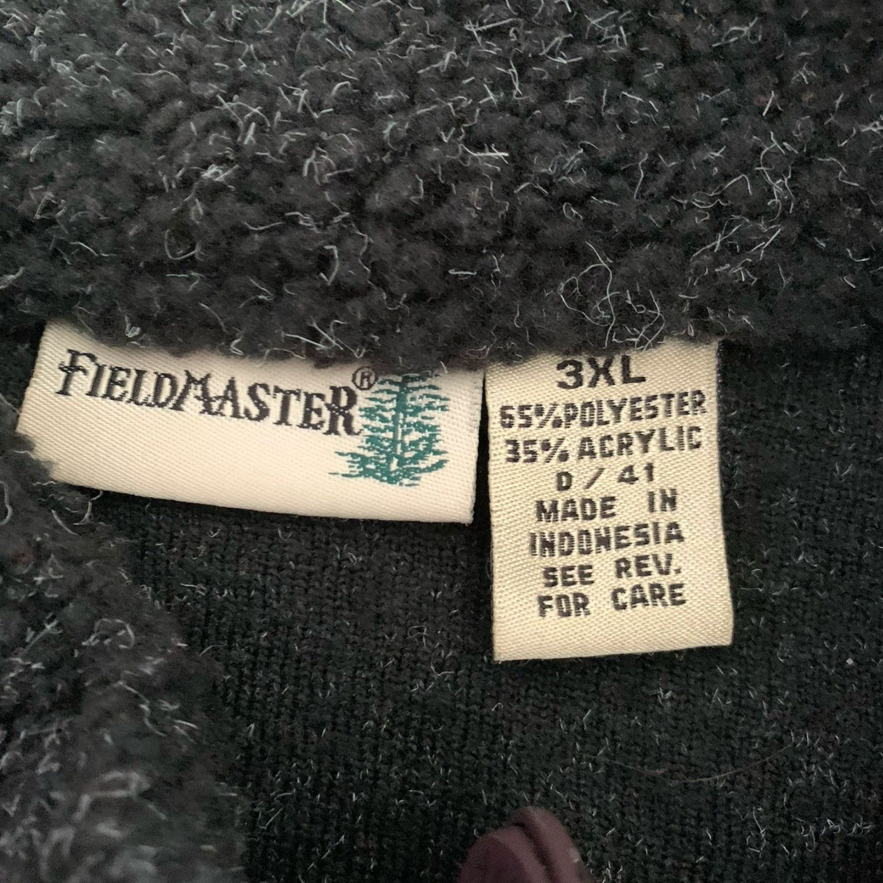 Vintage Fieldmaster Mens Vest 3XL Black Gray Faux Sherpa Full Zip Pockets Size US XXL / EU 58 / 5 - 2 Thumbnail