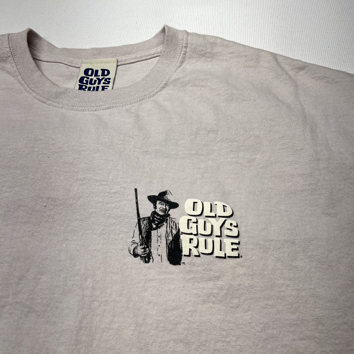Vintage Old Guys Rule Tee Shirt Beige John Wayne Graphic Dad Y2K Size US L / EU 52-54 / 3 - 3 Thumbnail