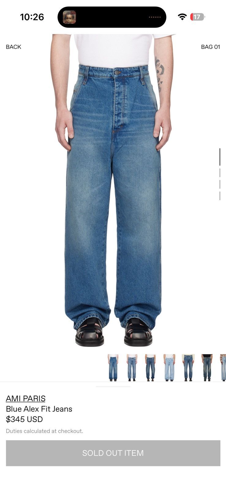 AMI Ami Paris Blue Alex Fit Jeans Size US 28 / EU 44 - 8 Thumbnail