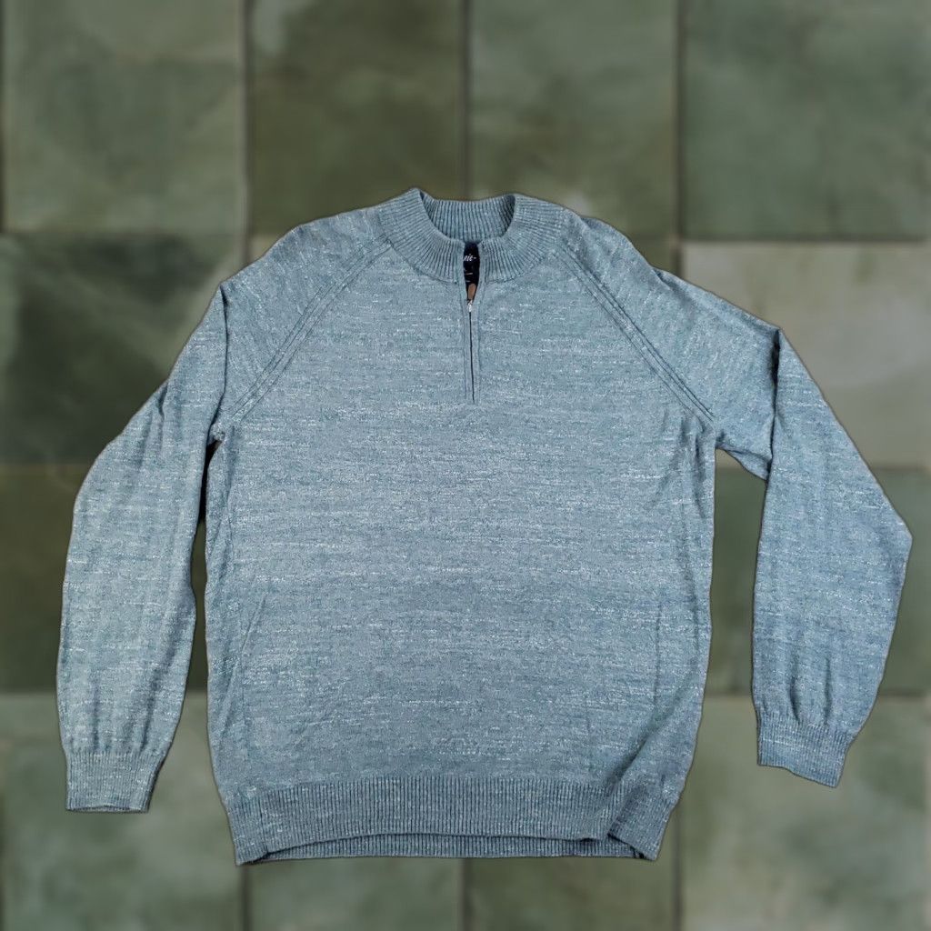 johnnie-O johnnie-O Sweater Mens Large Blue 1/4 Zip Mock Neck Pullover Golf Knit Shirt Size US L / EU 52-54 / 3 - 1 Thumbnail
