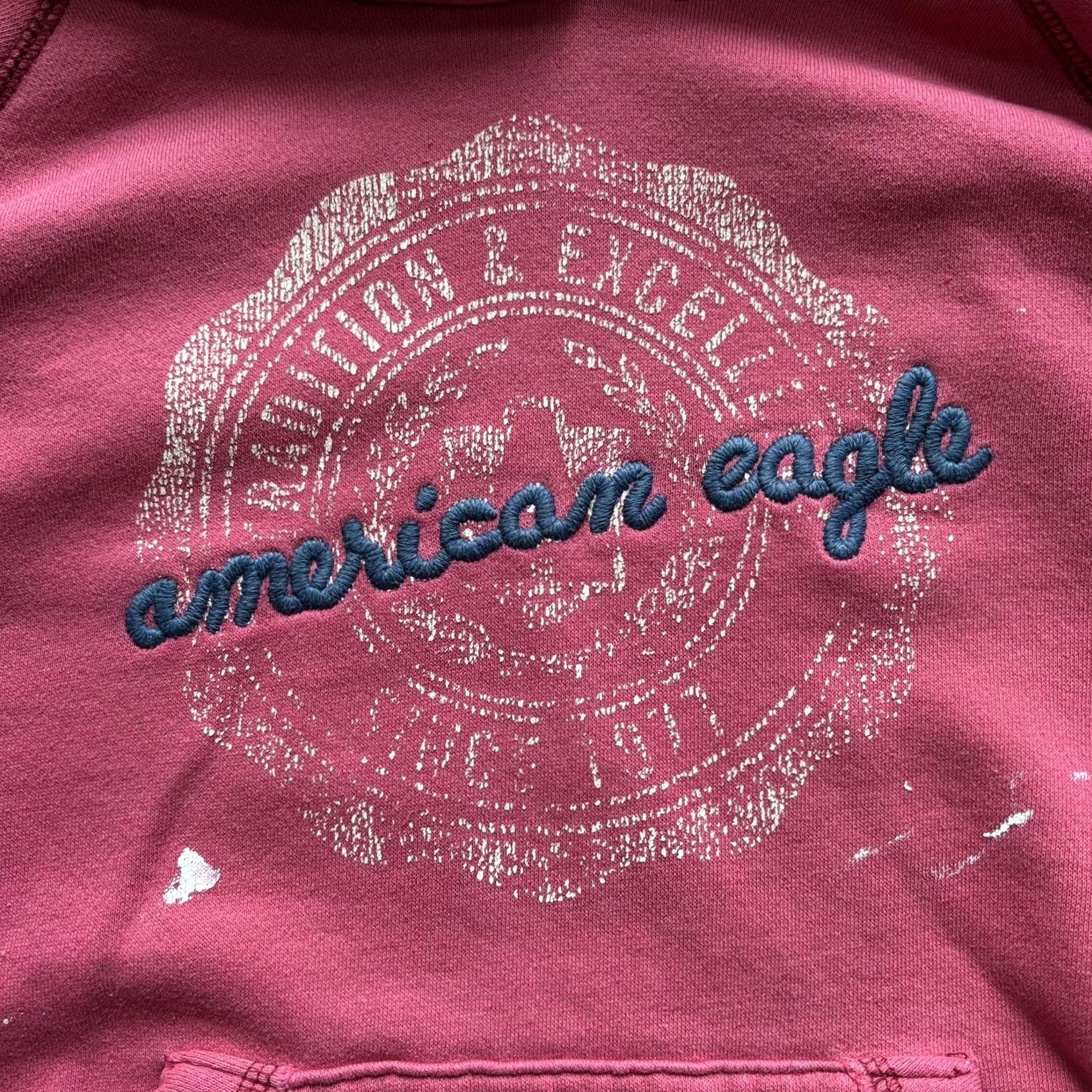 American Eagle Outfitters American Eagle Hoodie Womens XL Pink Y2K Pullover Graphic Fleece Size XL / US 12-14 / IT 48-50 - 4 Thumbnail