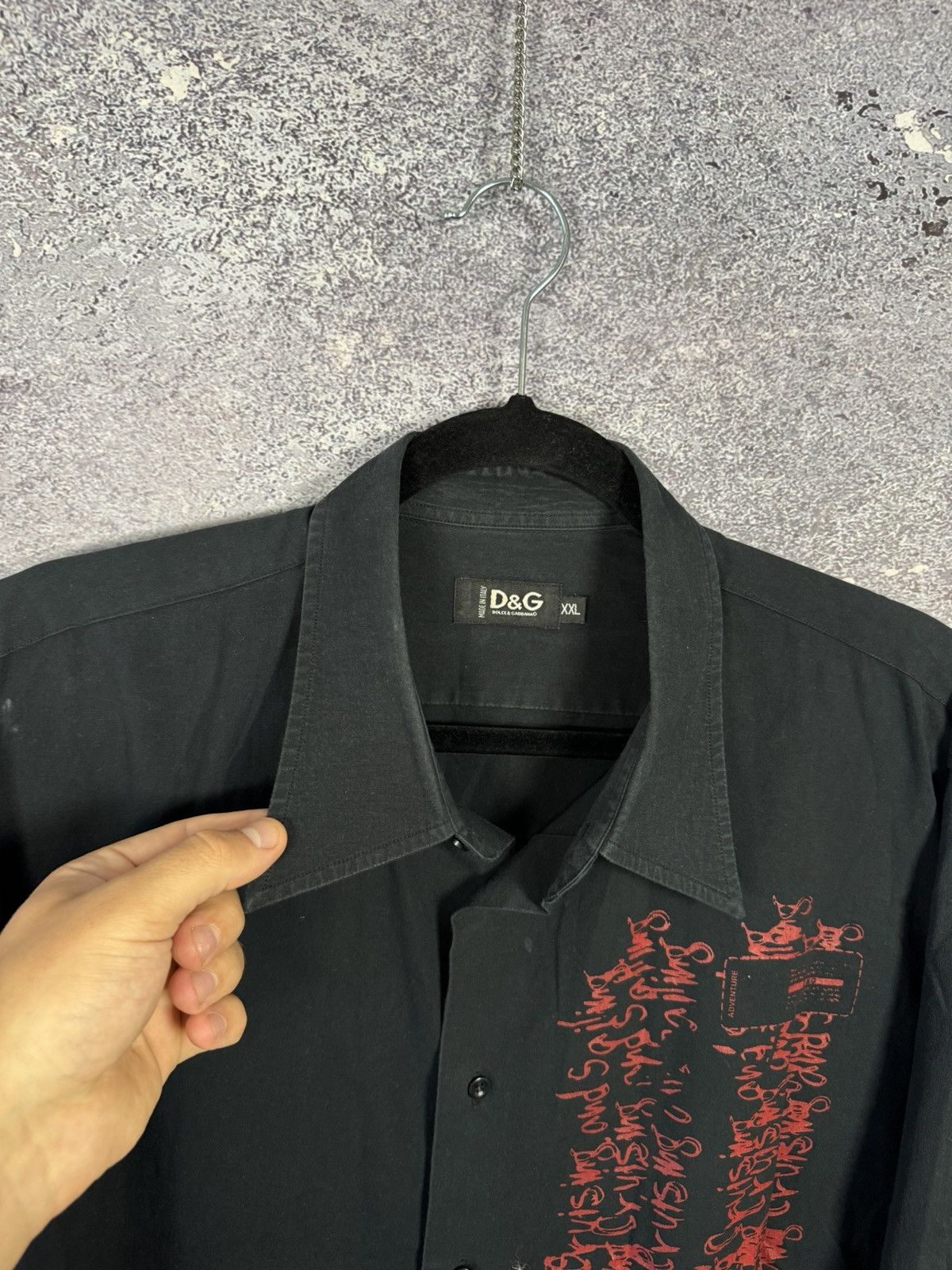 Dolce & Gabbana × Vintage Dolce & Gabbana Latest Printed Shirt Button Up Black Shirt Size US XXL / EU 58 / 5 - 6 Thumbnail