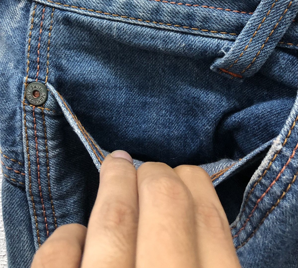 Japanese Brand GENOESE Cargo Denim Jeans Medium Distressed Workwear Style Size US 33 - 7 Thumbnail