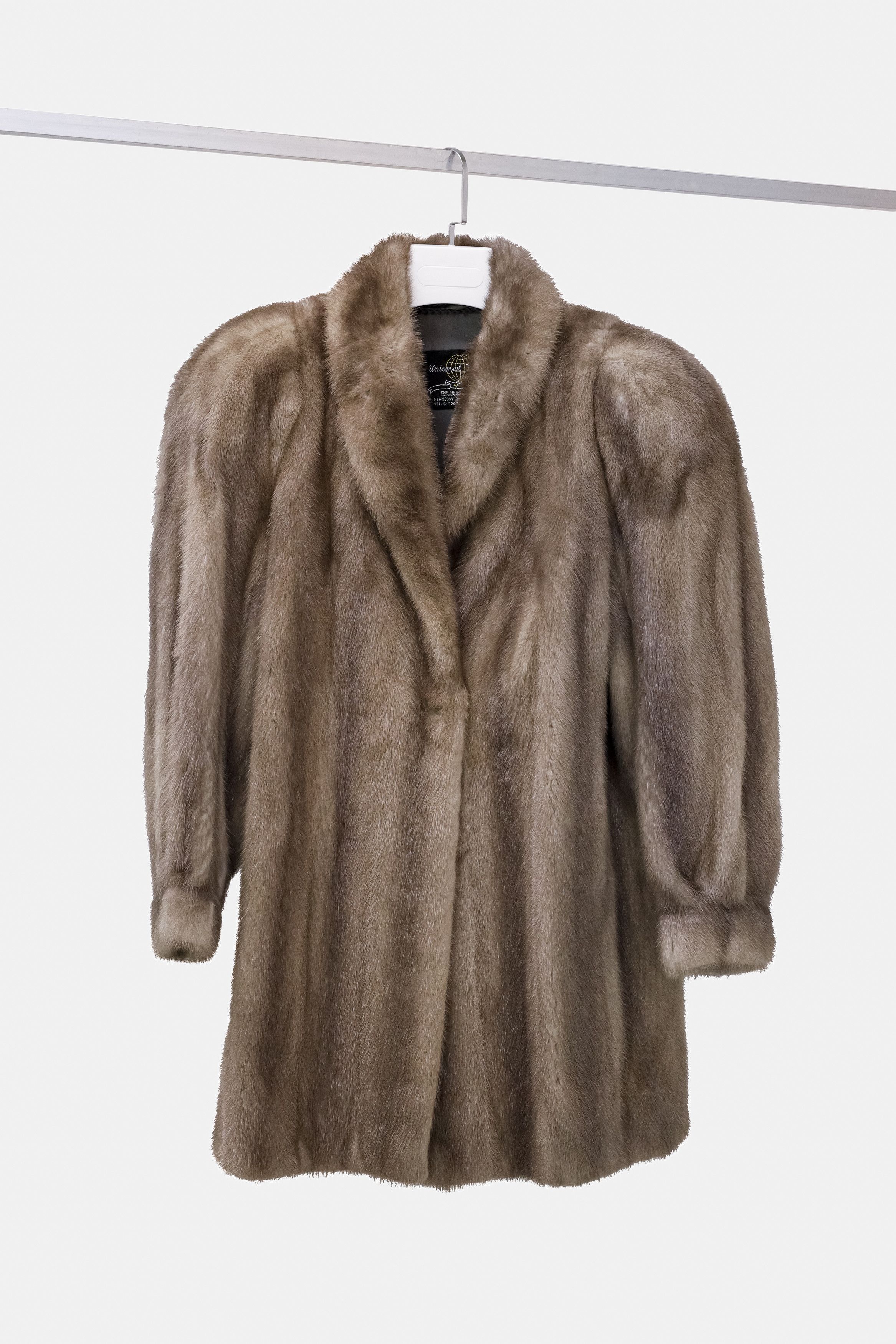 image of Mink Fur Coat Universal Fur Co. Grey Mink Car Coat, Women's