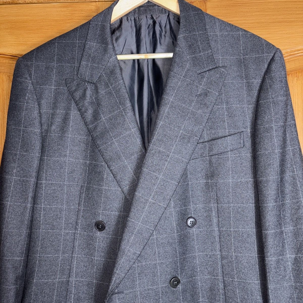 Huntsman Huntsman Savile Row Double Breasted Wool Check Blazer Jacket Size 44L - 10 Thumbnail