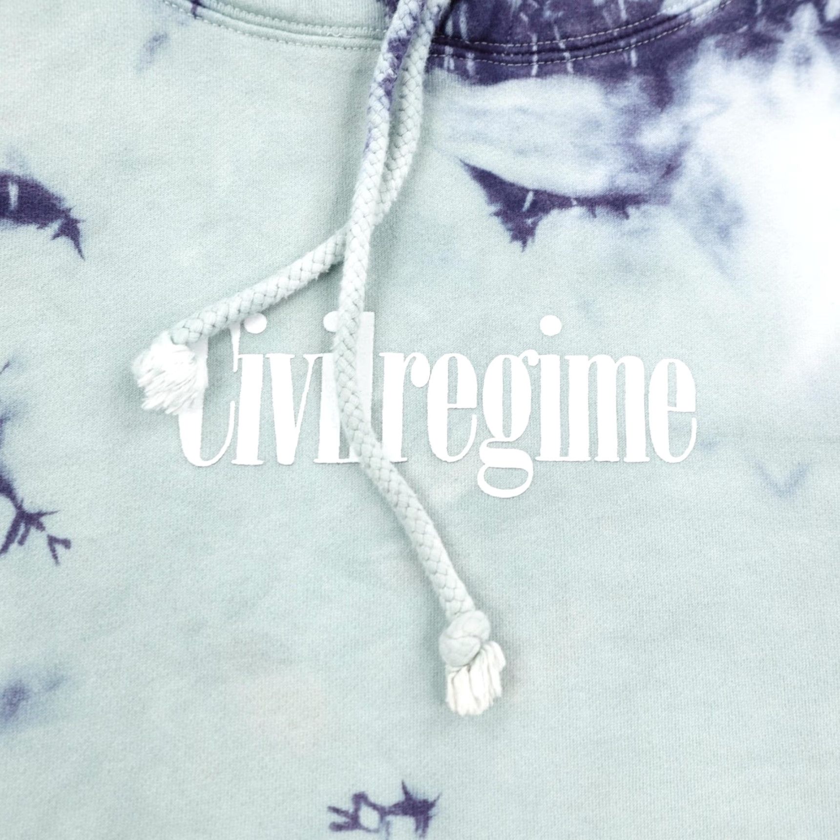 Vintage Civil Regime Hoodie Medium Blue Tie Dye Floral Embroidered Pullover Sweatshirt Size US M / EU 48-50 / 2 - 3 Thumbnail