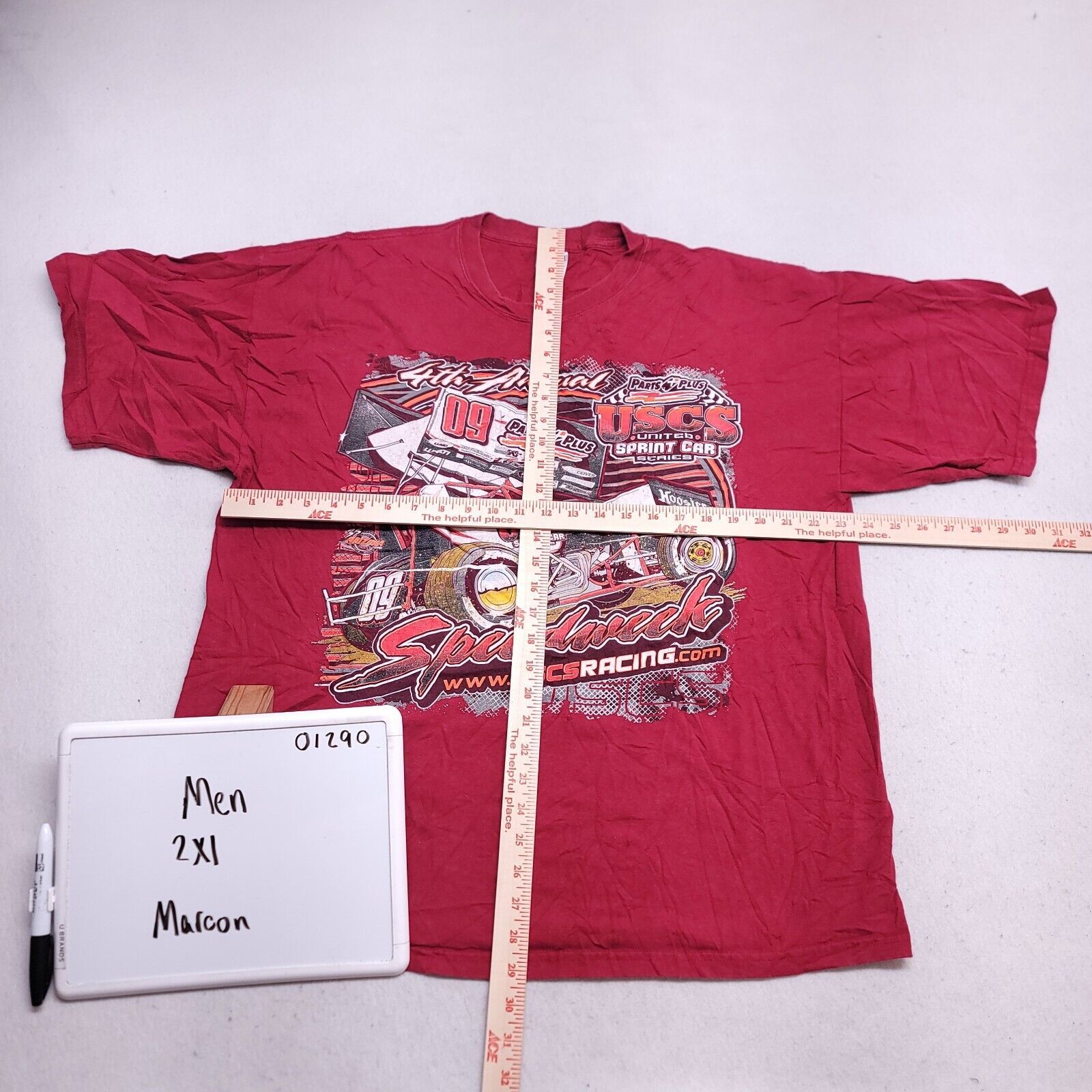 Gildan USCS Speedweek T Shirt Adult Mens Size 2XL Maroon Gildan Size US XXL / EU 58 / 5 - 7 Thumbnail