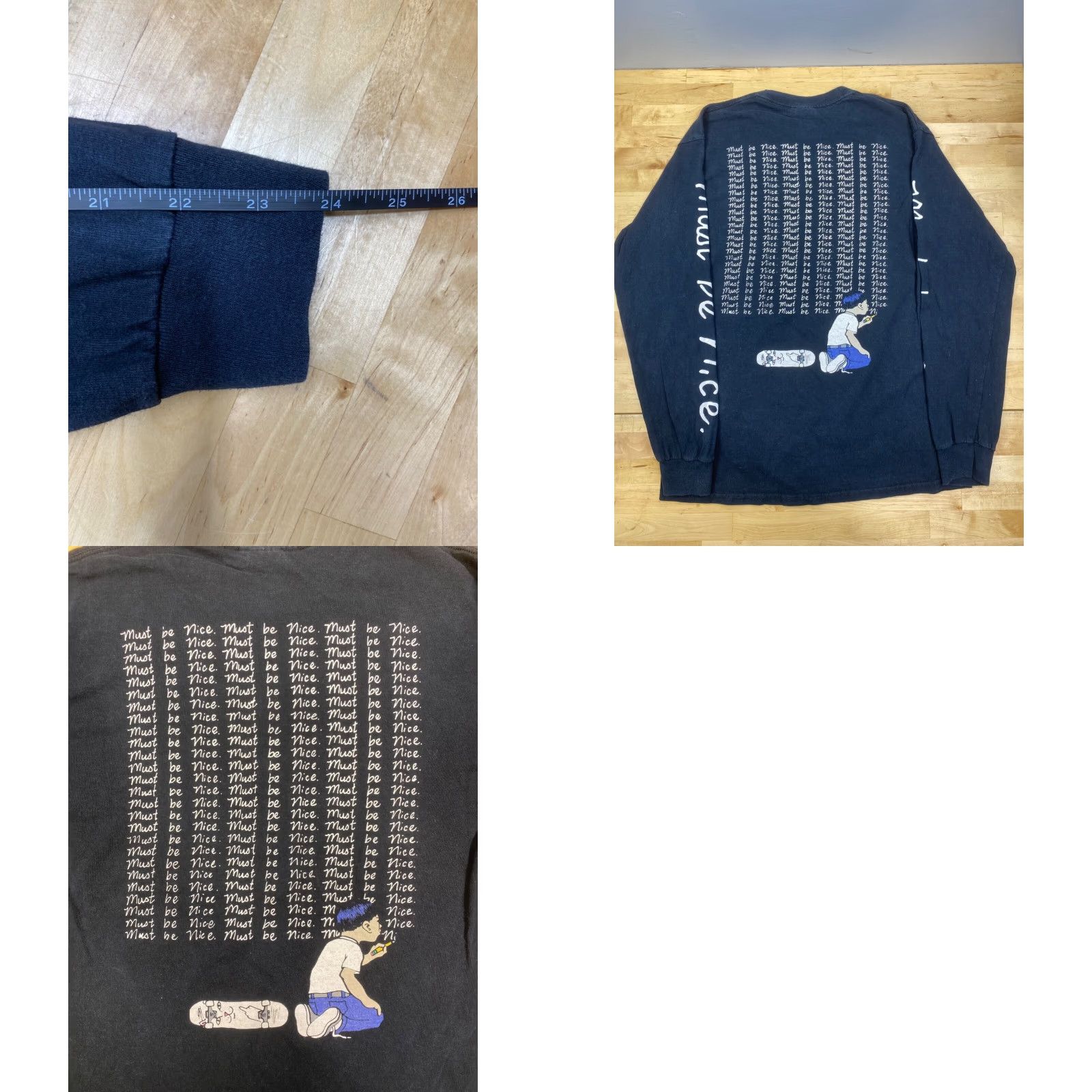 RIPNDIP Rip N Dip Must Be Nice Long Sleeve Shirt M Black Crew Neck Casual Size US M / EU 48-50 / 2 - 8 Thumbnail