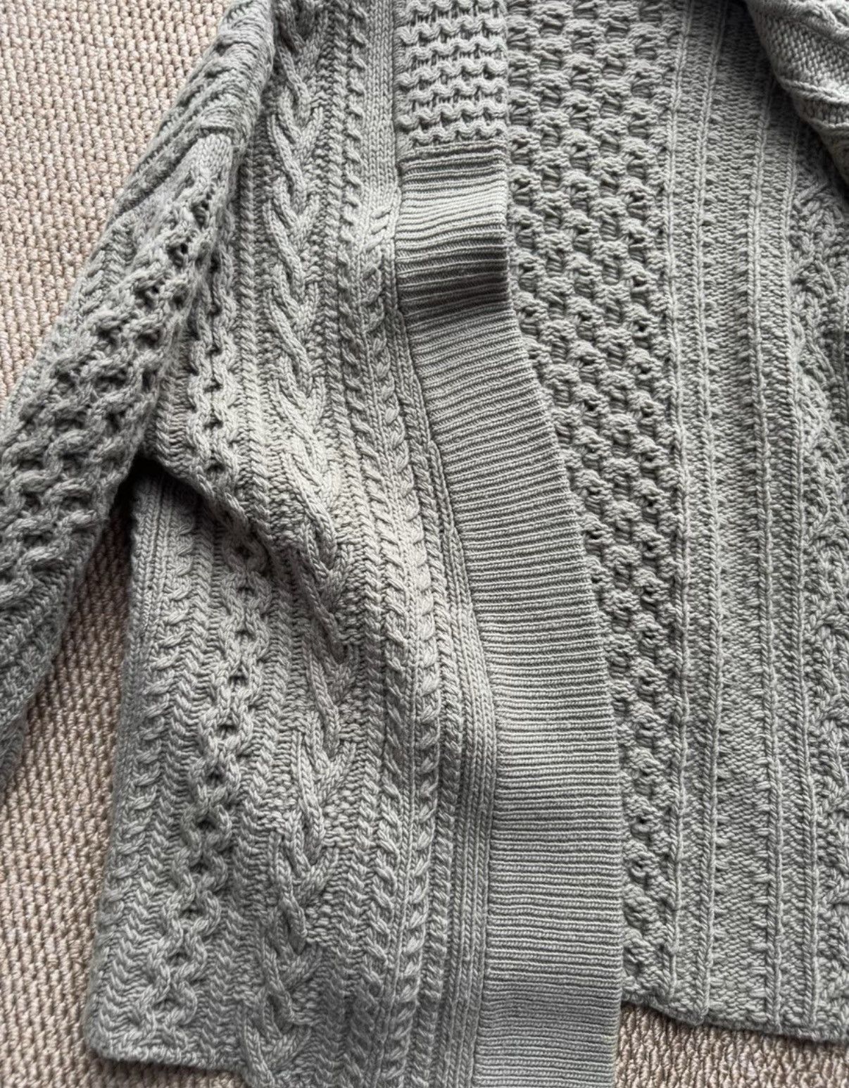 Auralee AURALEE Melange Wool Cable Knit CCardiga K23 Size US L / EU 52-54 / 3 - 6 Thumbnail