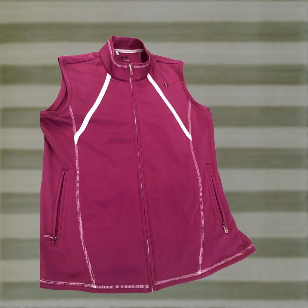 Adidas Adidas Vest Womens Large Pink Full Zip Torch Logo Climawarm Golf Jacket Coat Zip Size L / US 10 / IT 46 - 1 Thumbnail