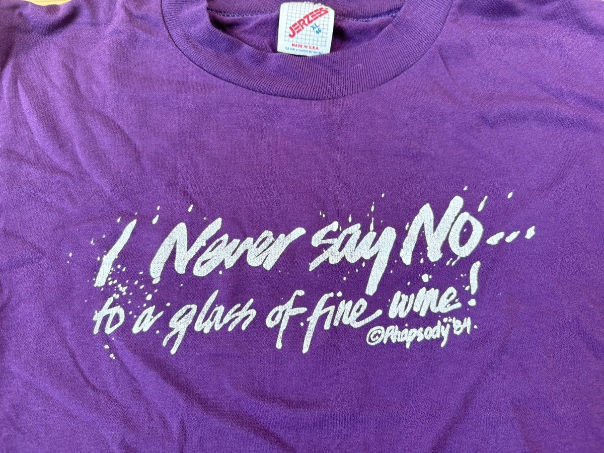 Vintage 1980s Wine Tee 🍷 Size US M / EU 48-50 / 2 - 3 Thumbnail