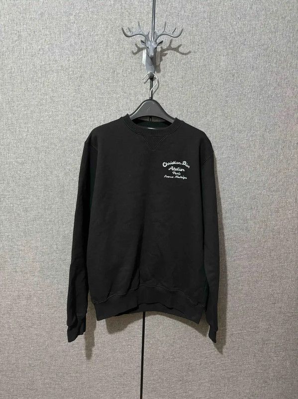 Dior Dior Men's Black Wool Embroidered Sweatshirt 0089 Size US S / EU 44-46 / 1 - 1 Thumbnail