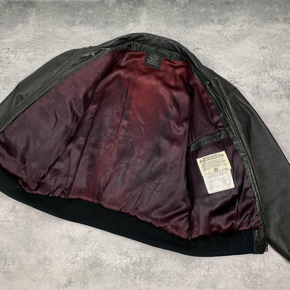 Genuine Leather Black Leather Flight Jacket Authentic Type A-2E Tech Size L Size US L / EU 52-54 / 3 - 23 Thumbnail